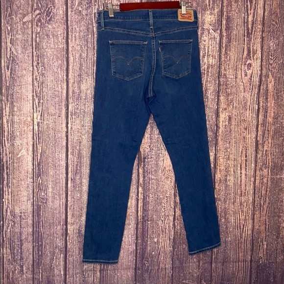 LEVI’S high rise slimming skinny jeans size 31 denim blue classic stretch pocket - Picture 5 of 6